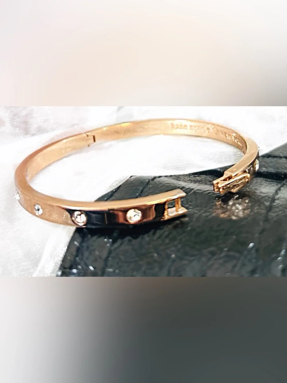 *NWOT (bag included) kate spade Rose Gold Crystal-Studded Bangle - Picture 6 of 15